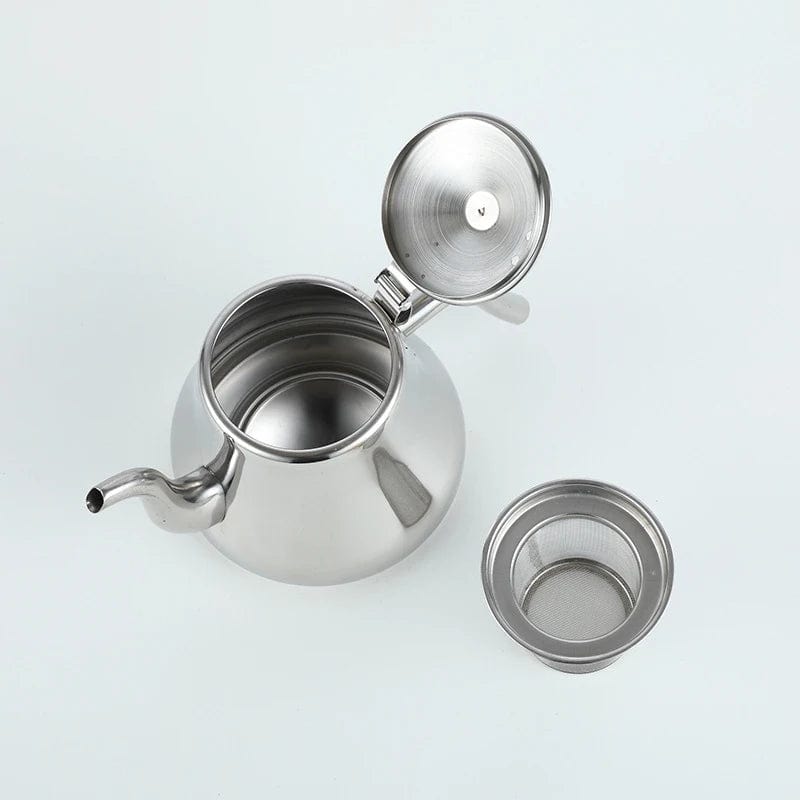 1pc Kitchen Thick Stainless Steel Teapot Golden Silver Tea Pot With Infuser Coffee Pot Induction Cooker Tea Kettle Water Kettle