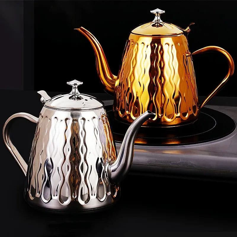 1800ml 304 Stainless Steel Kettle with Filter Teapot Home Outdoor Induction Cooker Pineapple Tea Kettle Chinese Tea Accessories